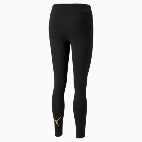 Metallic Logo Women's Leggings, Puma Black, extralarge-IND