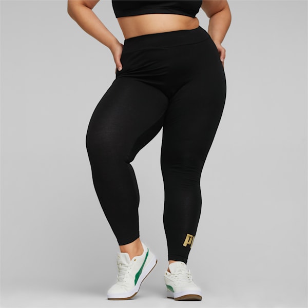 Metallic Logo Women's Leggings, Puma Black, extralarge-IND