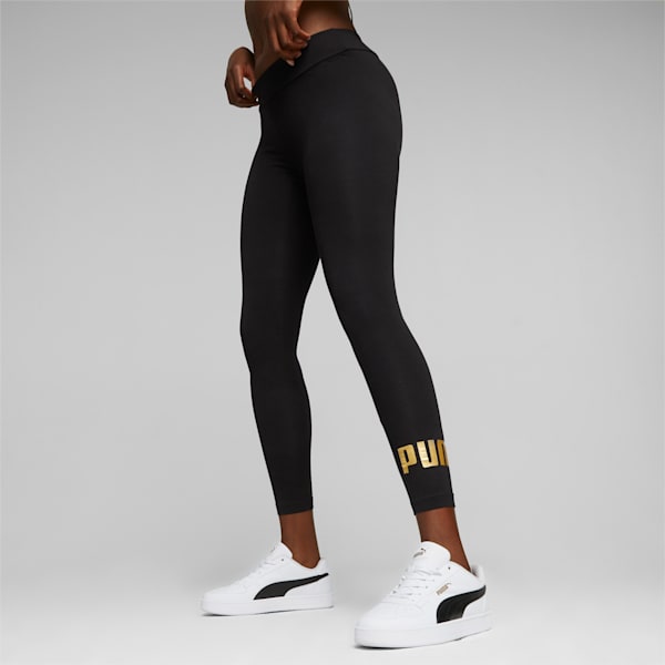 Metallic Logo Women's Leggings, Puma Black, extralarge-IND