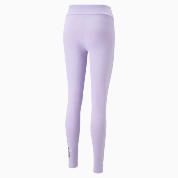 Metallic Logo Women's Leggings, Vivid Violet, extralarge-IND