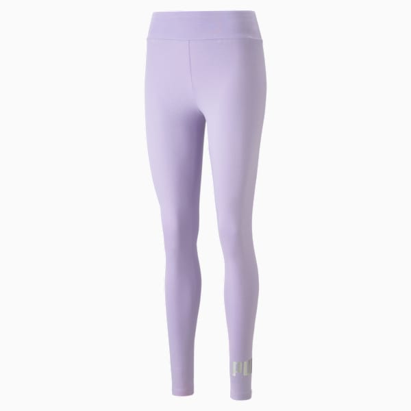 Metallic Logo Women's Leggings, Vivid Violet, extralarge-IND