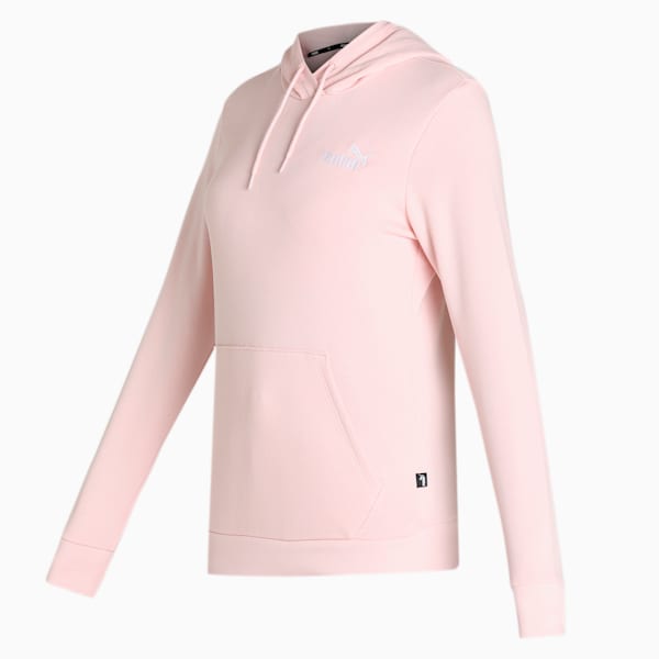 Essentials+ Women's Regular Fit Embroidery Hoodie, Chalk Pink, extralarge-IND