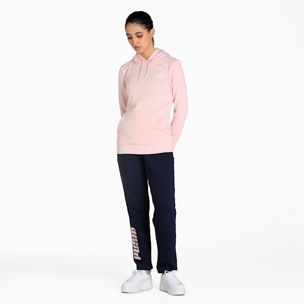 Essentials+ Women's Regular Fit Embroidery Hoodie, Chalk Pink, extralarge-IND