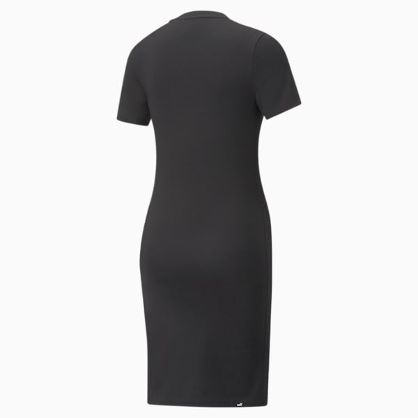 Essential Women's Slim Fit Tee Dress, Puma Black, extralarge-IND
