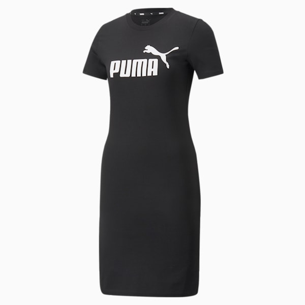 Women's Slim Fit Tee Dress, Puma Black, extralarge-IND