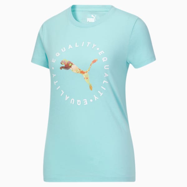 Full Circle Equality Women's Tee, Angel Blue-Puma White, extralarge