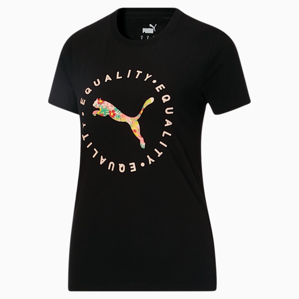 Full Circle Equality Women's Tee, Puma Black-Cloud Pink, extralarge