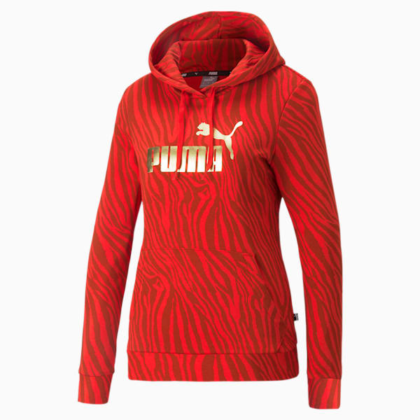 Essentials+ Tiger Women's Hoodie, High Risk Red, extralarge-IND