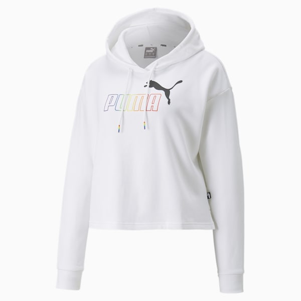 Essentials+ Cropped Women's Relaxed Fit Hoodie, Puma White, extralarge-AUS