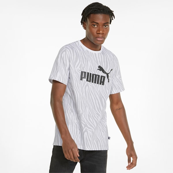 Tiger Printed Men's Regular Fit T-shirt, Puma White, extralarge-IND