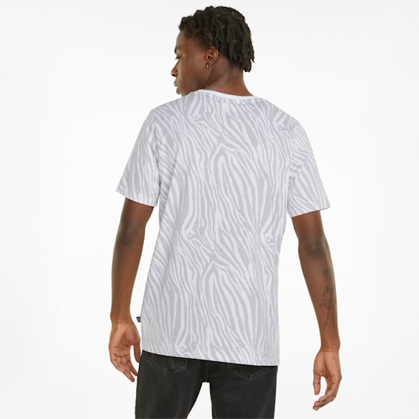 Tiger Printed Men's Regular Fit T-shirt, Puma White, extralarge-IND