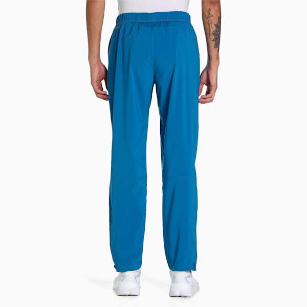 Tapered Woven Men's Running Trackpants, Lake Blue, extralarge-IND