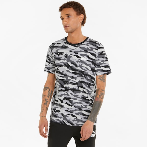 Essentials+ Camo Printed Men's Regular Fit T-shirt, Puma Black, extralarge-IND