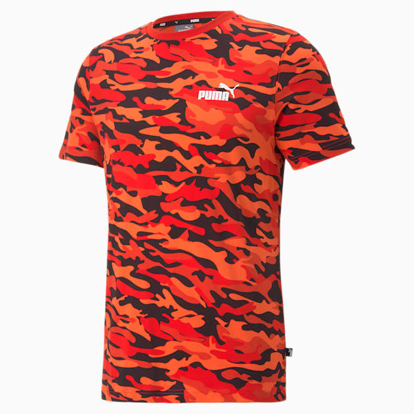 Camo Printed Men's Regular Fit T-shirt, Burnt Red, extralarge-IND