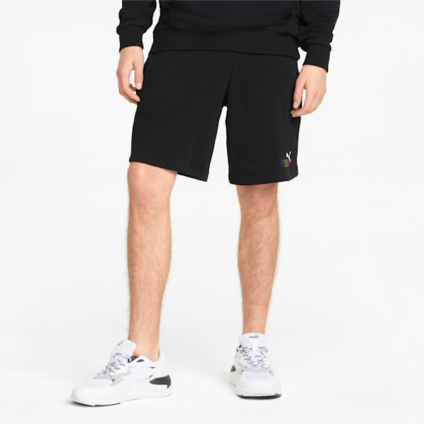 Essentials+ Rainbow Men's Sweat Shorts, Puma Black