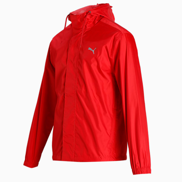 Basic Men's Regular Fit Rain Jacket, High Risk Red, extralarge-IND