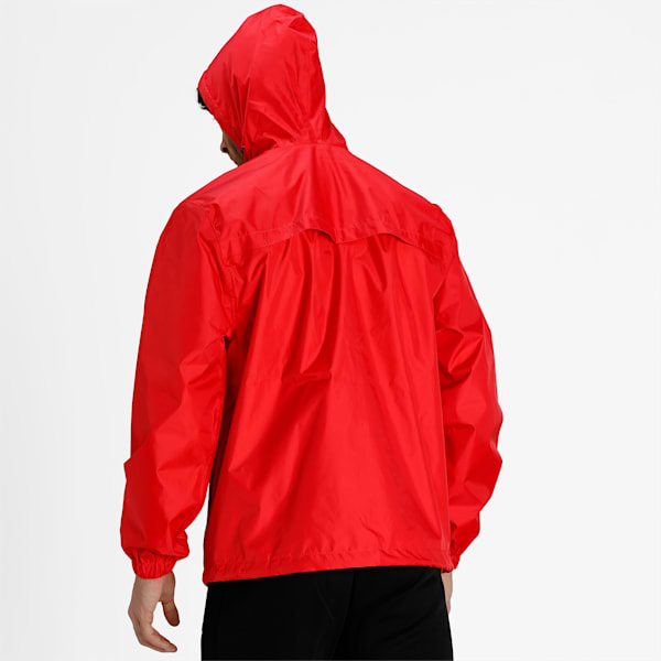 Basic Men's Regular Fit Rain Jacket, High Risk Red, extralarge-IND