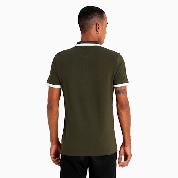 Collar Tipping Men's Polo, Forest Night