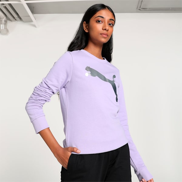 Logo Women's Sweatshirt, Vivid Violet, extralarge-IND