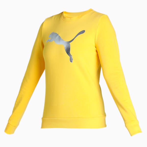 Logo Women's Sweatshirt, Sun Ray Yellow, extralarge-IND