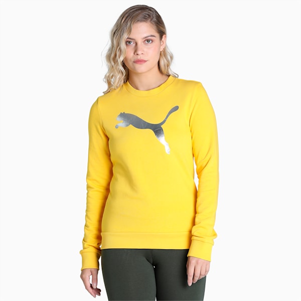 Logo Women's Sweatshirt, Sun Ray Yellow, extralarge-IND