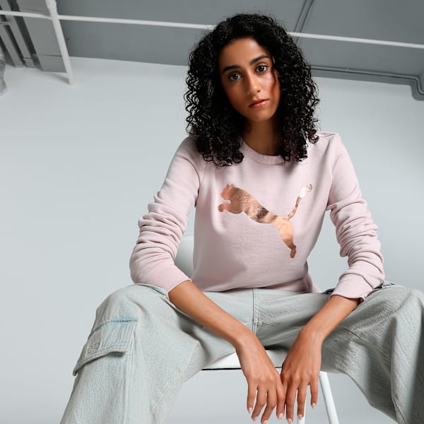 Logo Women's Sweatshirt, Mauve Mist, extralarge-IND