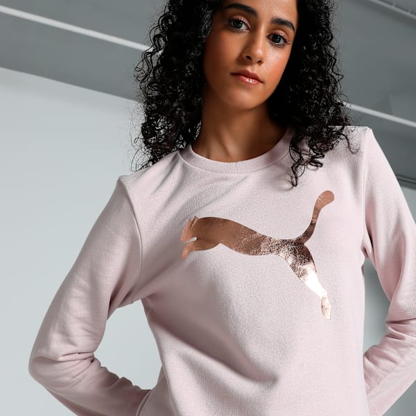 Logo Women's Sweatshirt, Mauve Mist, extralarge-IND