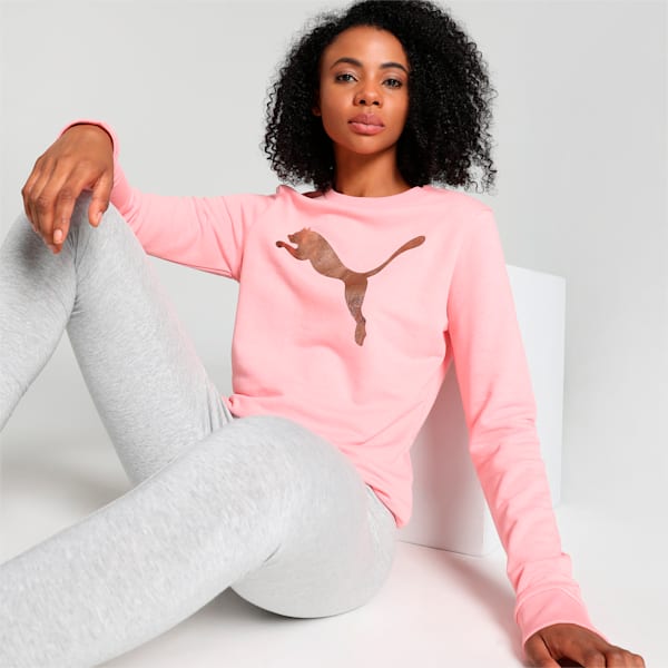 Logo Women's Sweatshirt, Peach Smoothie, extralarge-IND