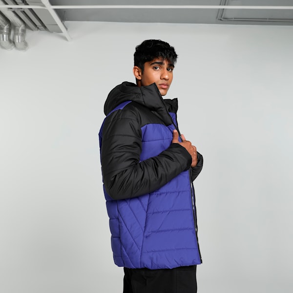 Men's Regular Fit Padded Jacket, Lapis Lazuli, extralarge-IND