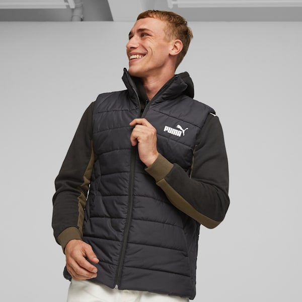 Essentials Men's Padded Vest, Puma Black, extralarge