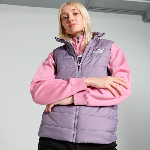Women's Regular Fit Padded Vest, Pale Plum, extralarge-IND
