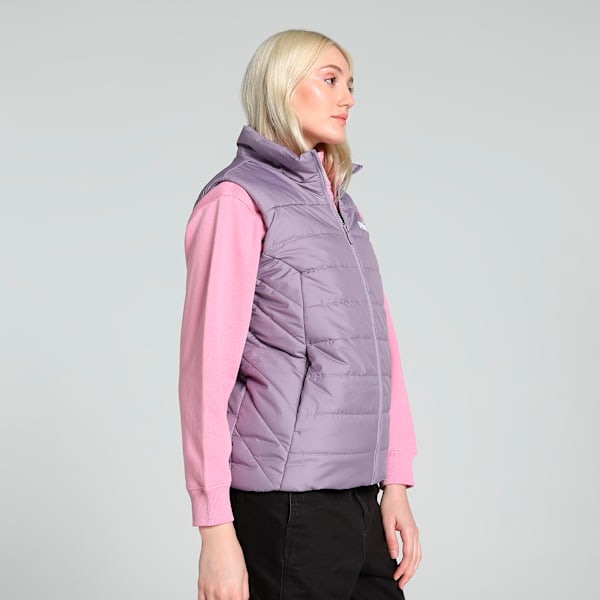 Women's Regular Fit Padded Vest, Pale Plum, extralarge-IND