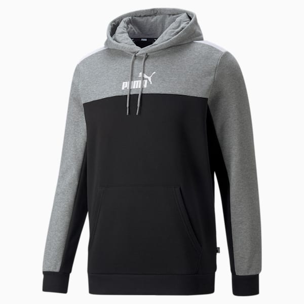 Essentials+ Block Men's Regular Fit Hoodie, Puma Black, extralarge-IND