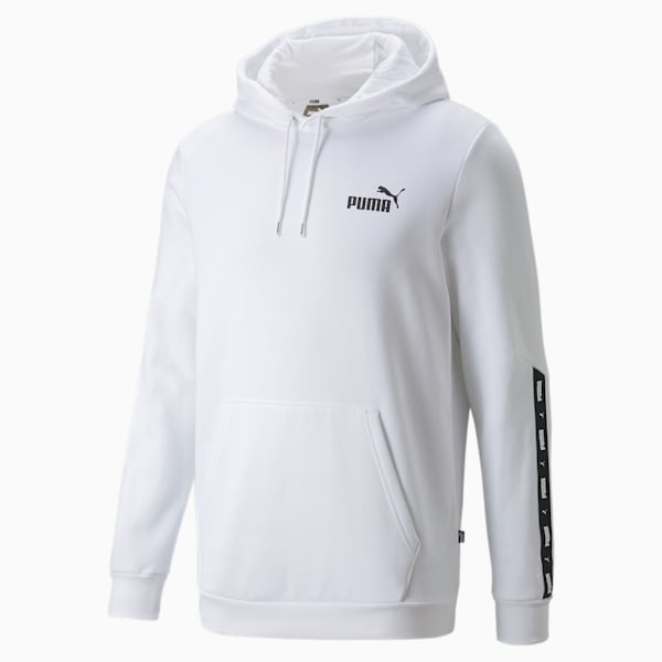 Sudadera con capucha para hombre Essentials+ Tape, Puma White, extralarge