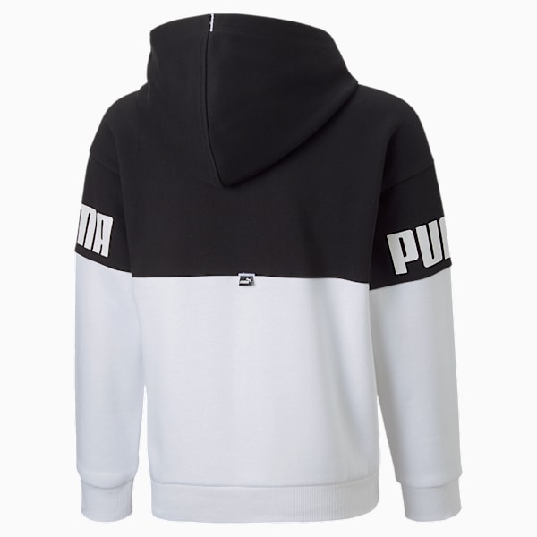 Power Colour-Blocked Youth Hoodie, Puma Black, extralarge