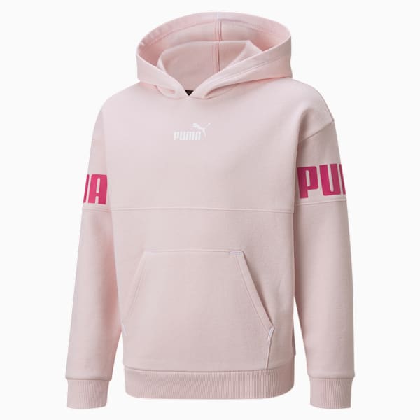 Power Colour-Blocked Youth Hoodie, Chalk Pink, extralarge