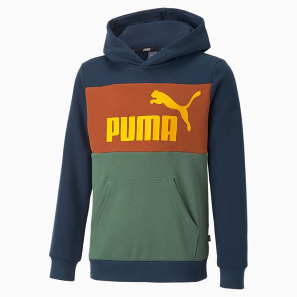 Essentials+ Colourblock Youth Regular Fit Hoodie, Marine Blue, extralarge-IND