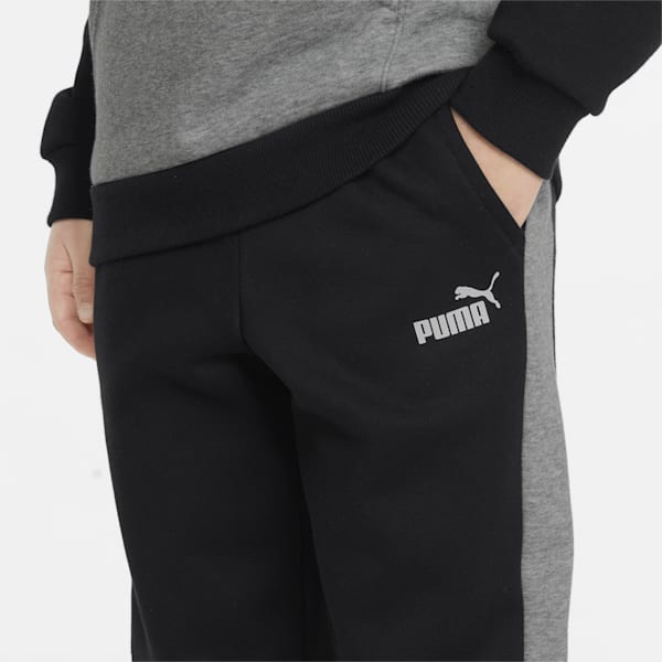 Essentials+ Colourblock Youth Sweatpants, Puma Black