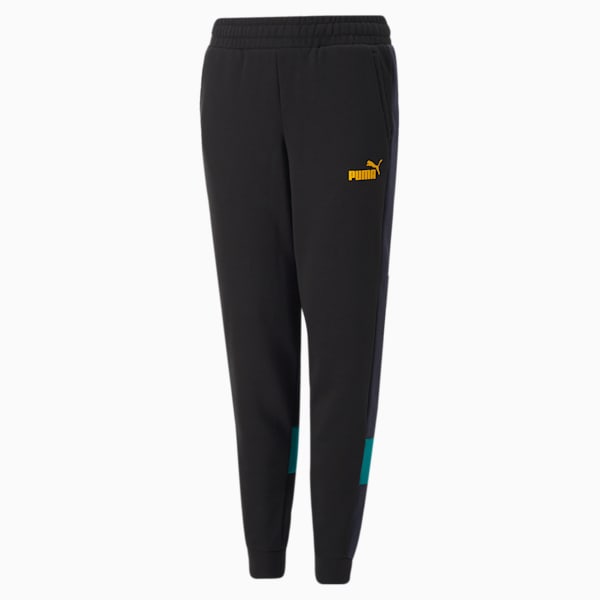 Essential+ Colorblock Pants, Puma Black-deep aqua, extralarge-IND