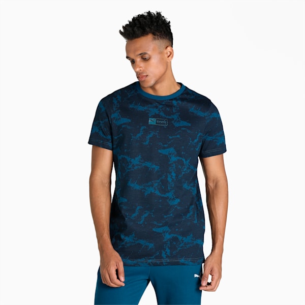 PUMA x one8 Printed Men's Slim Fit T-Shirt, Sailing Blue, extralarge-IND