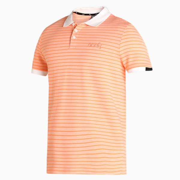 One8 Men's Jaquard Slim Fit Polo, Deep Apricot, extralarge-IND