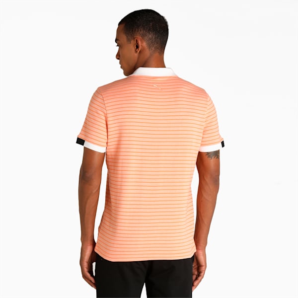 One8 Men's Jaquard Slim Fit Polo, Deep Apricot, extralarge-IND