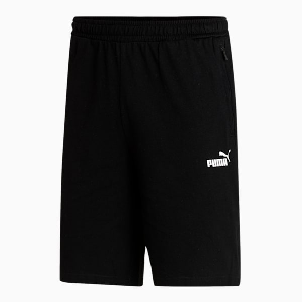 Zippered Men's Shorts, Cotton Black, extralarge-IND