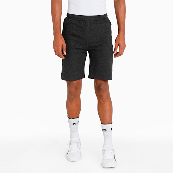 Zippered Men's Shorts, Dark Gray Heather, extralarge-IND