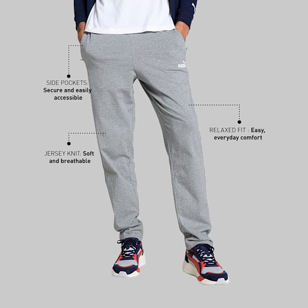 Zippered Men's Jersey Pants, Medium Gray Heather, extralarge-IND