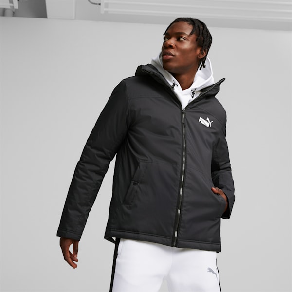 Men's Regular Fit Regular Fit Colour Block Padded Jacket, Puma Black, extralarge-IND