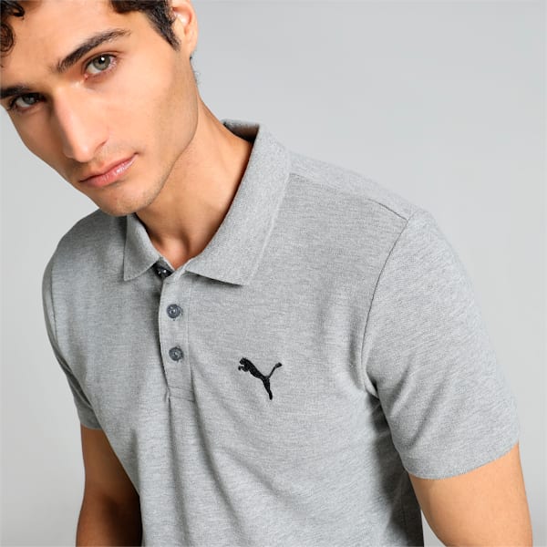 Active Essential Men's Polo, Medium Gray Heather