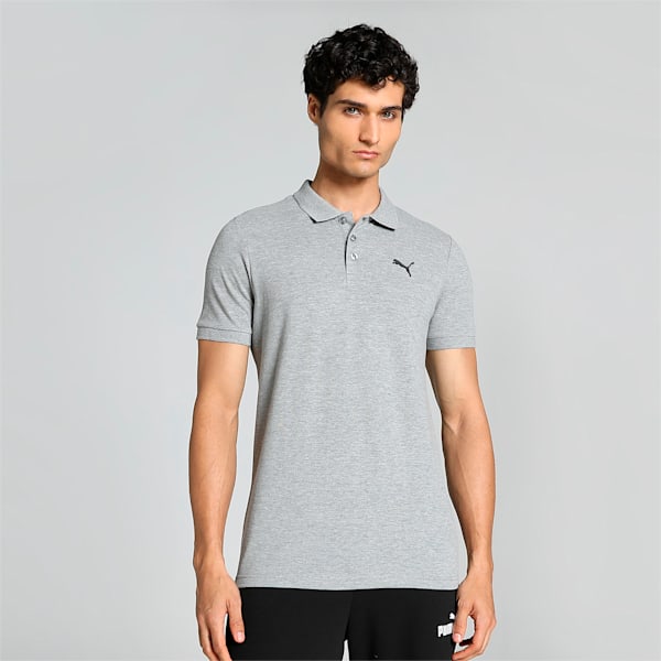 Active Essential Men's Slim Fit Polo, Medium Gray Heather, extralarge-IND