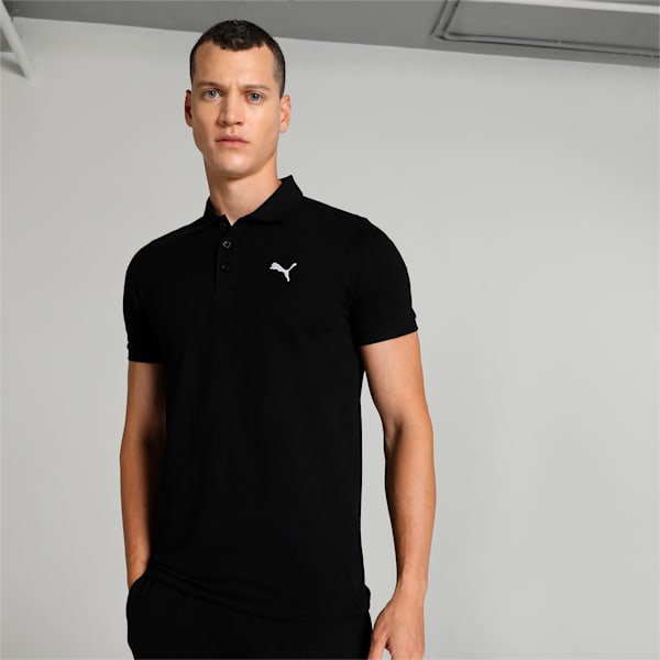 Active Essential Men's Slim Fit Polo, PUMA Black-PUMA White, extralarge-IND