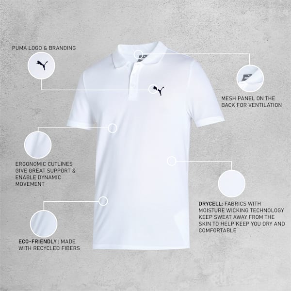 Active Men's Slim Fit Polo, PUMA White-Peacoat, extralarge-IND